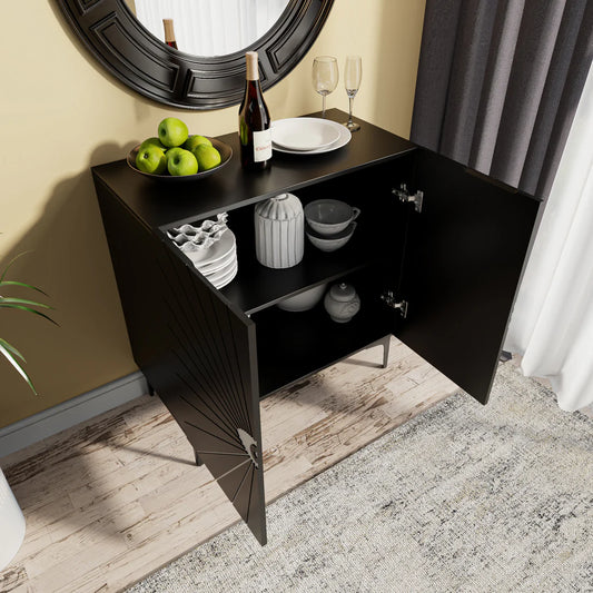 Modern Carved Eye-patterned Wooden Storage Cabinet