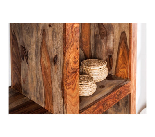 Massive Makassar designer shelf made of brown rosewood with eight shelves 180cm