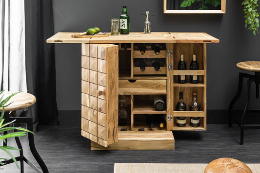 Acacia Wood Bar Cabinet I
