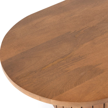 Furneezy Piano Mango Wood Oval Coffee Table - Natural